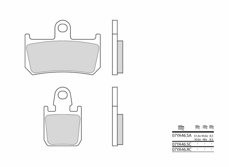 bts-ersatzteile.de :  Street Sintermetall Bremsbeläge - BREMBO 07YA46SA MT-01 YZF-R1 VMX (RN19) (RP18) 