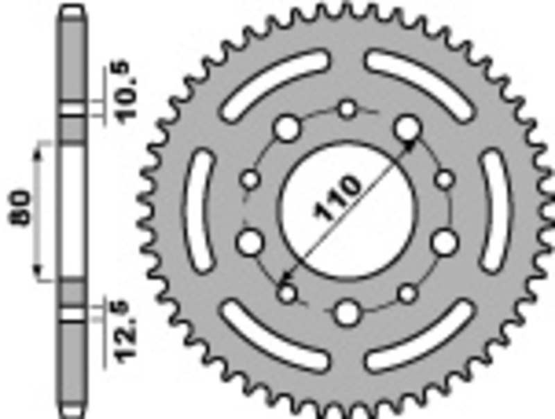 bts-ersatzteile.de :  PBR Standard Stahlritzel hinten 4350 - 525 VT CB XBR YZ SPEEDMASTER XRV CRF REBE 
