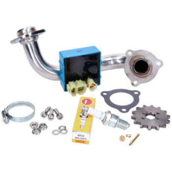 Tuning Entdrosselungskit Premium ECU & Edelstahlkrümmer für Derbi